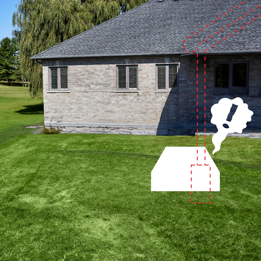 The relocation plan for a septic system that blocked a required patio expansion support post.