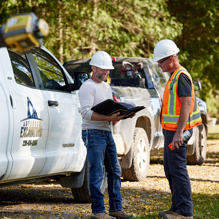 The Advanced Excavating team manages a challenging excavation project.